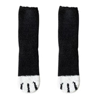 Plush Winter Funny Cute Style Animal Cat Paw Cartoon Pattern Women Cotton Socks Super Soft for Female House Sleeping Floor Sox
