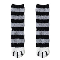 Plush Winter Funny Cute Style Animal Cat Paw Cartoon Pattern Women Cotton Socks Super Soft for Female House Sleeping Floor Sox